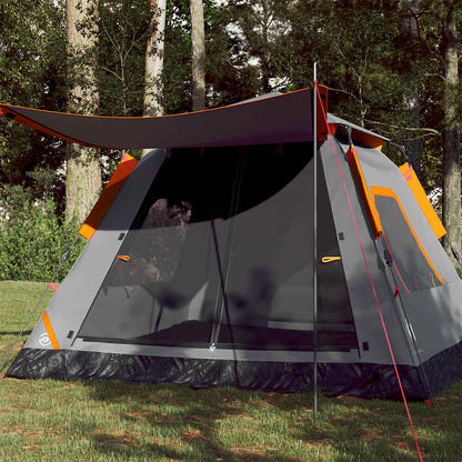 Kuppel-Campingzelt 5 Personen Quick Release Grau Und Orange