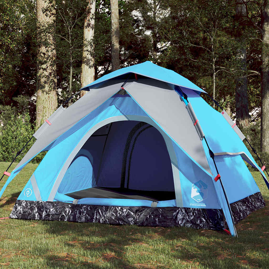 Kuppel-Campingzelt 4 Personen Quick Release Blau