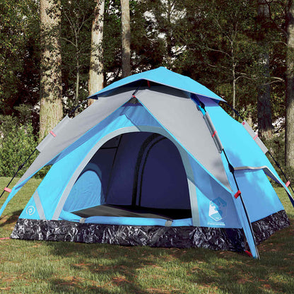 Kuppel-Campingzelt 4 Personen Quick Release Blau