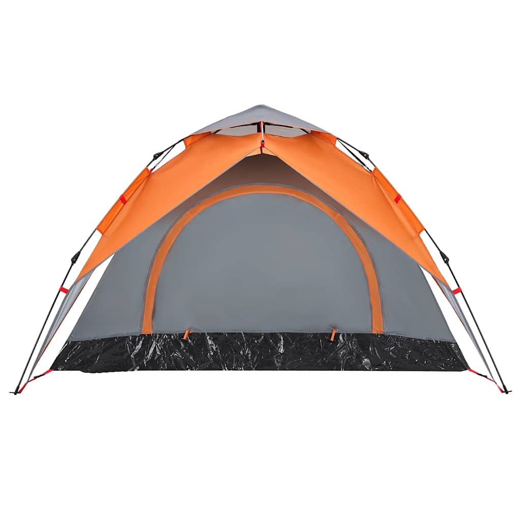 Kuppel-Campingzelt 3 Personen Quick Release Grau Und Orange