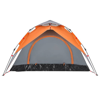 Kuppel-Campingzelt 3 Personen Quick Release Grau Und Orange