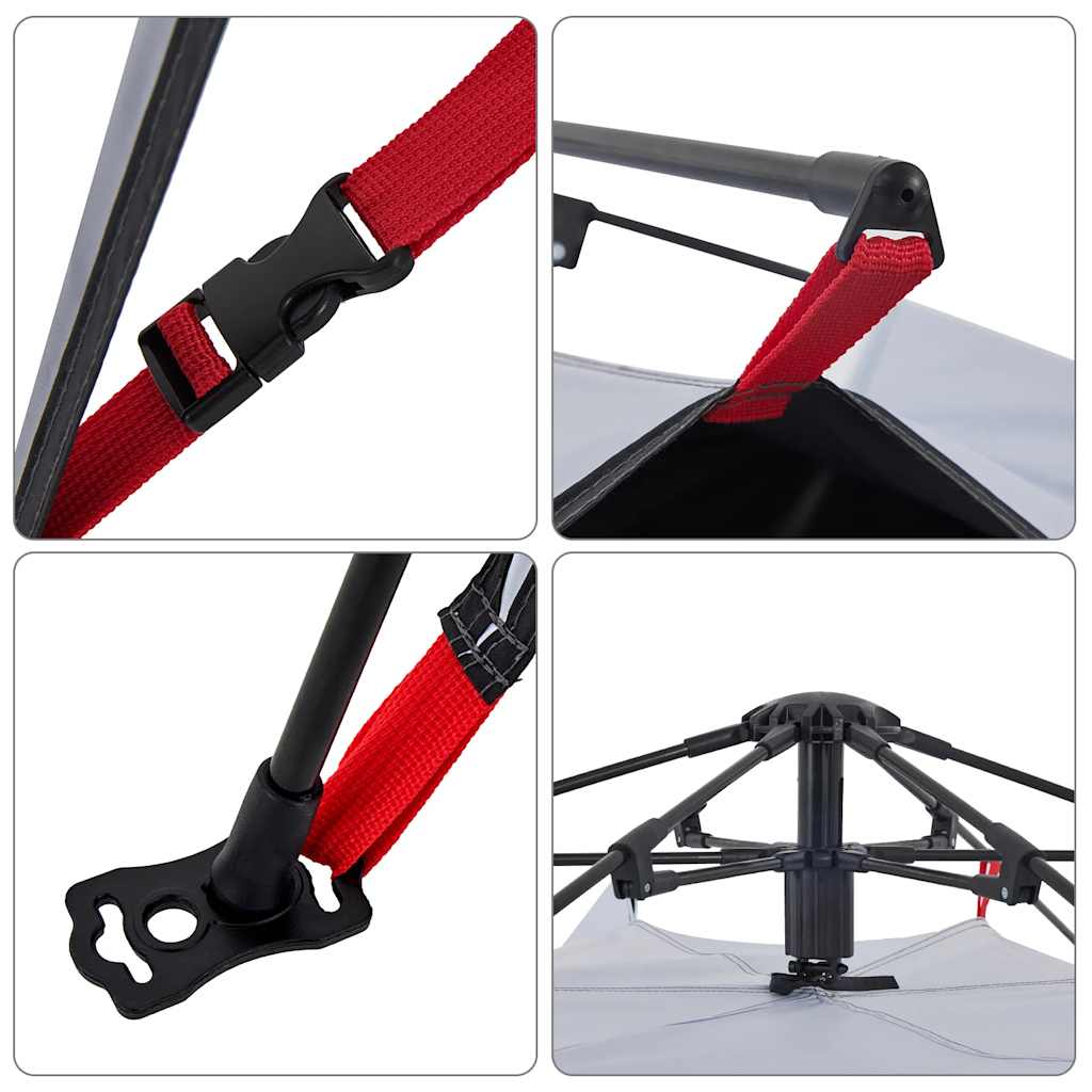 Kuppel-Campingzelt 3 Personen Weiß Verdunkelt Quick Release Weiße Verdunkelung