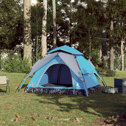Kuppel-Campingzelt 4 Personen Quick Release Blau