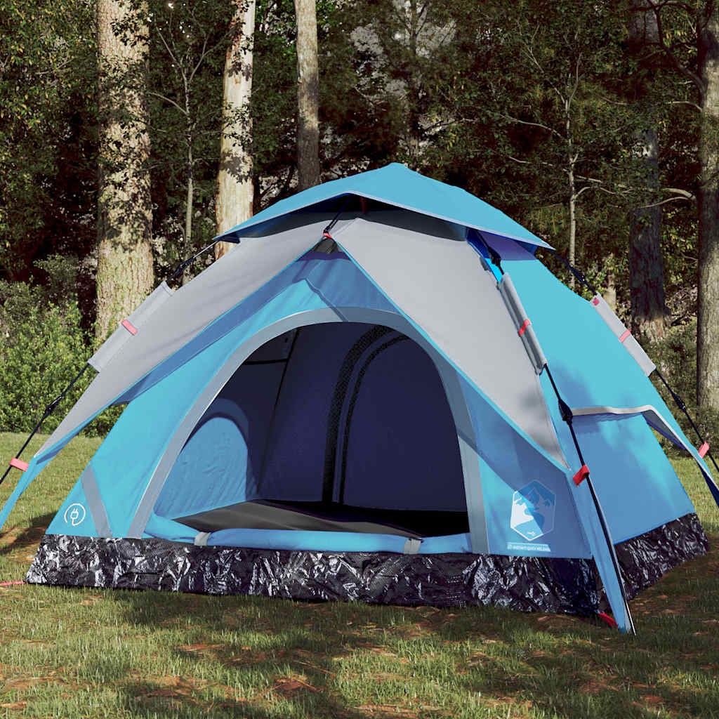 Kuppel-Campingzelt 4 Personen Quick Release Blau
