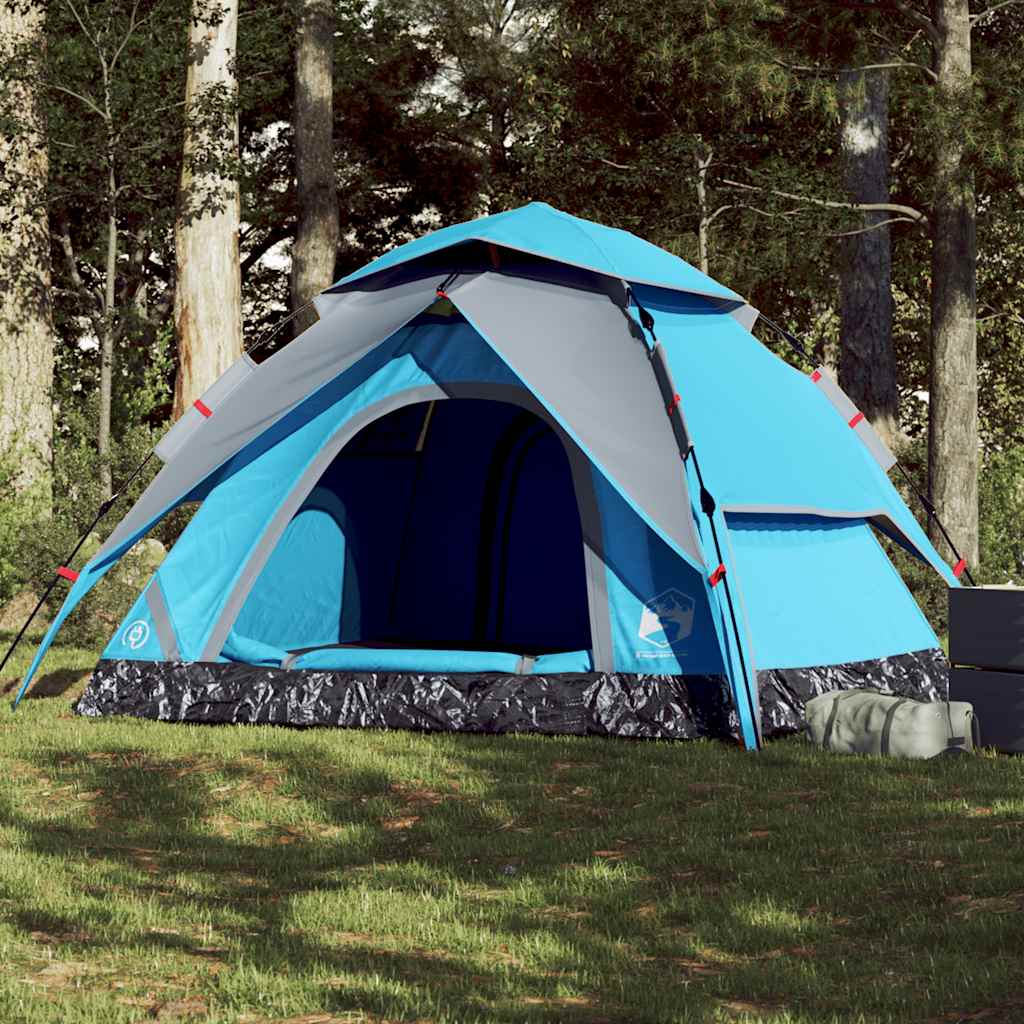 Kuppel-Campingzelt 4 Personen Quick Release Blau