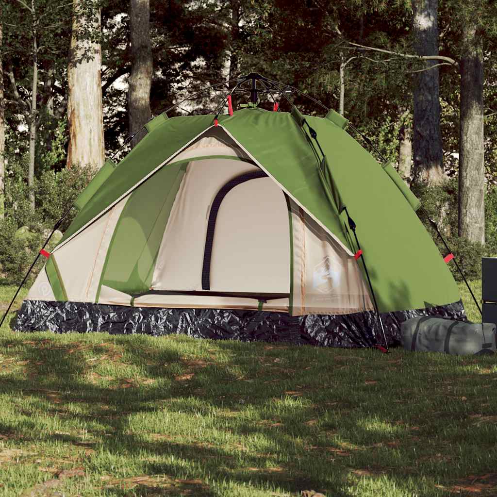 Kuppel-Campingzelt 3 Personen Quick Release Grün