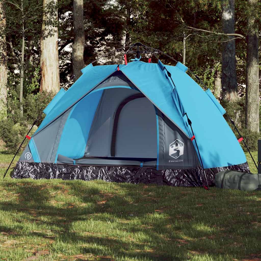 Kuppel-Campingzelt 3 Personen Quick Release Blau