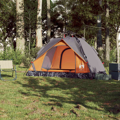 Kuppel-Campingzelt 2 Personen Quick Release Grau Und Orange