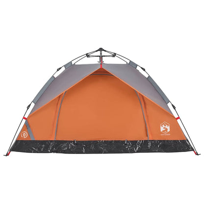 Kuppel-Campingzelt 2 Personen Quick Release Grau Und Orange