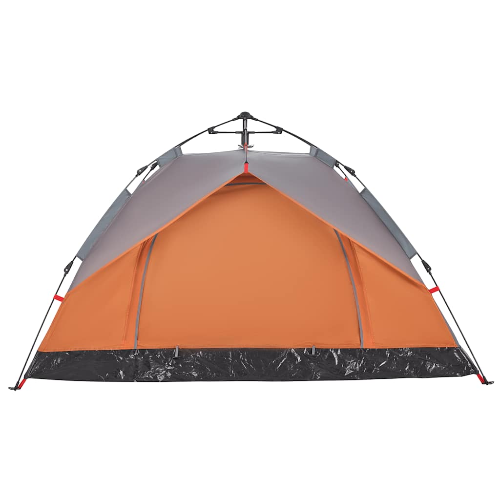 Kuppel-Campingzelt 2 Personen Quick Release Grau Und Orange