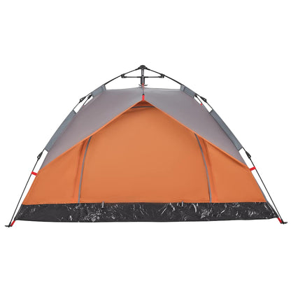 Kuppel-Campingzelt 2 Personen Quick Release Grau Und Orange