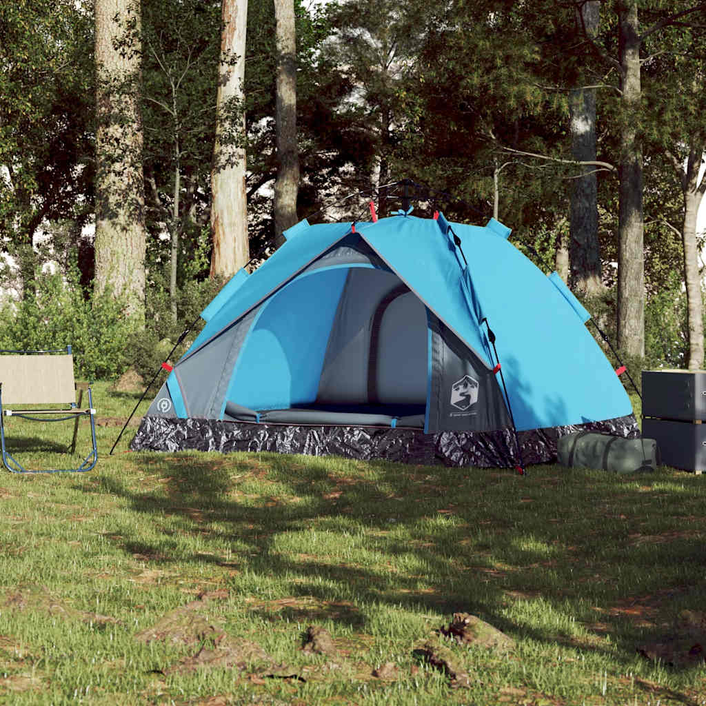 Kuppel-Campingzelt 3 Personen Quick Release Blau
