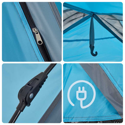 Kuppel-Campingzelt 3 Personen Quick Release Blau