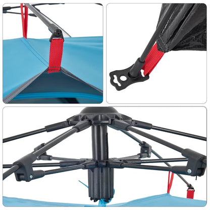 Kuppel-Campingzelt 3 Personen Quick Release Blau