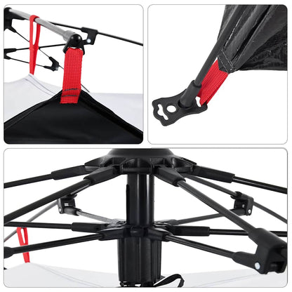 Kuppel-Campingzelt 3 Personen Weiß Verdunkelt Quick Release Weiße Verdunkelung