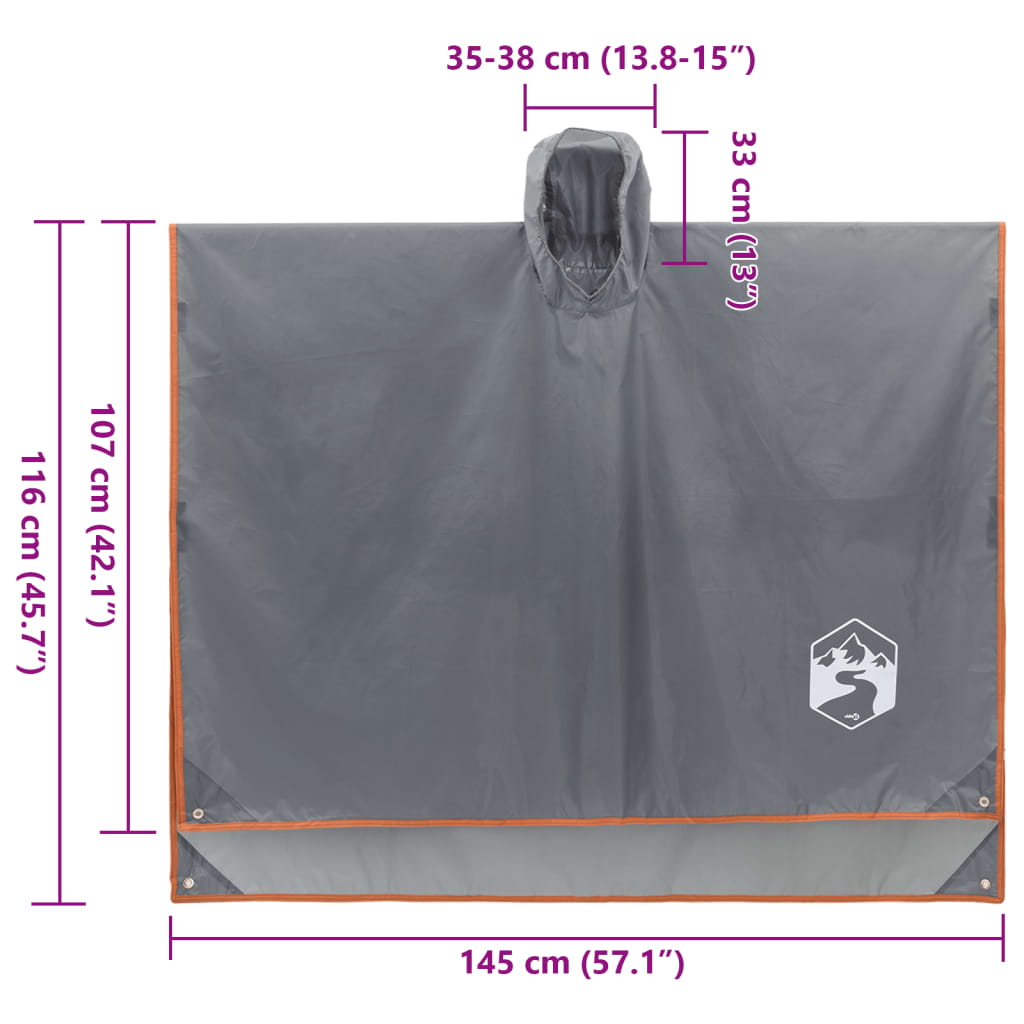 Regenponcho Mit Kapuze 2-In-1-Design 223X145 Cm