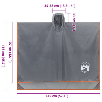 Regenponcho Mit Kapuze 2-In-1-Design 223X145 Cm