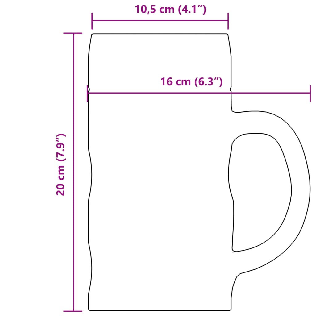 Bierkrüge Mit Henkel Glas 6 Stk.