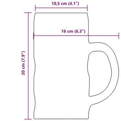 Bierkrüge Mit Henkel Glas 6 Stk.