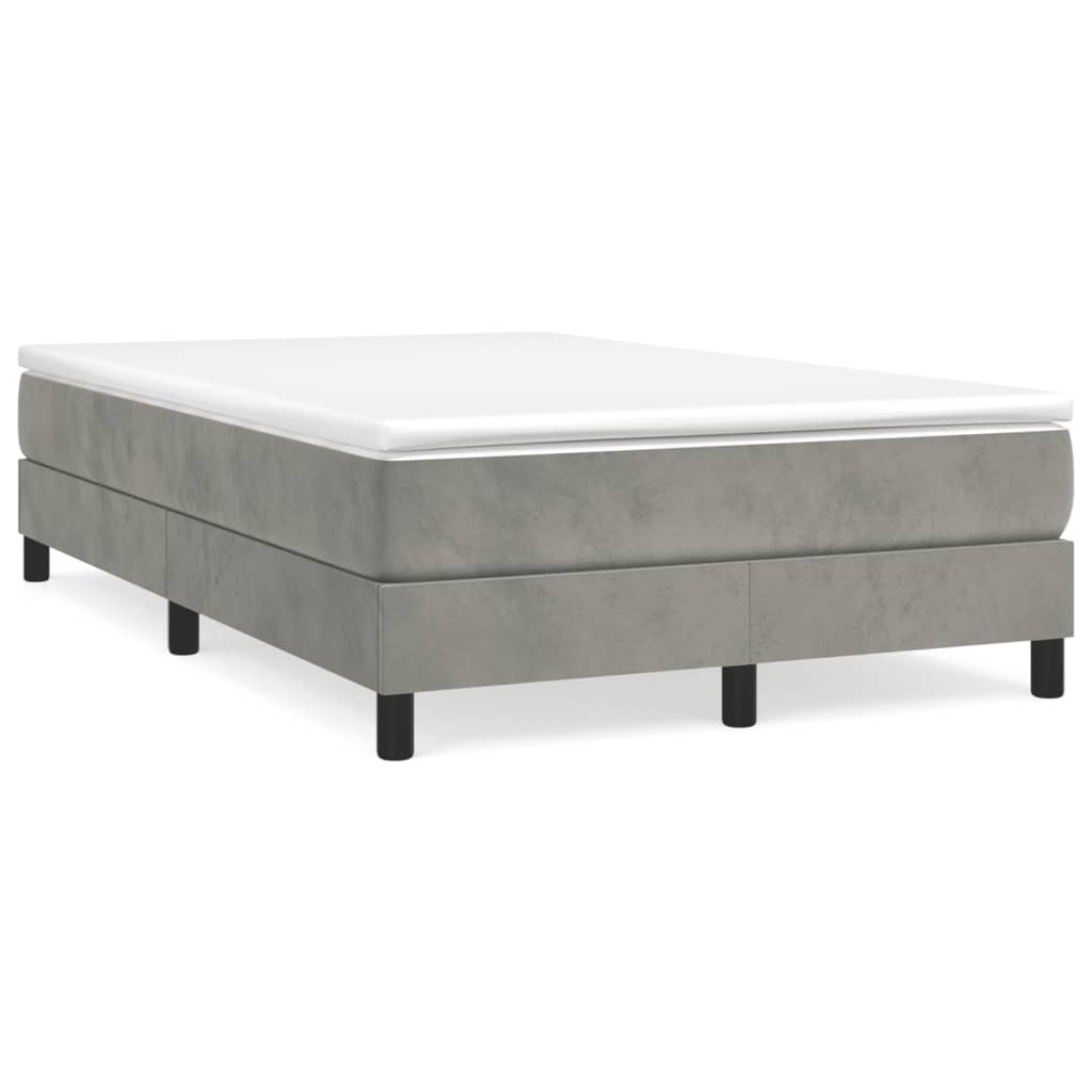 Boxspringbett Mit Matratze Samt Hellgrau