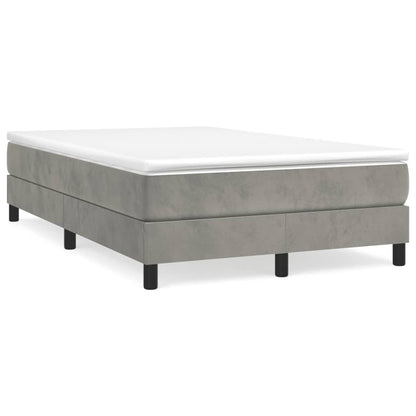 Boxspringbett Mit Matratze Samt Hellgrau