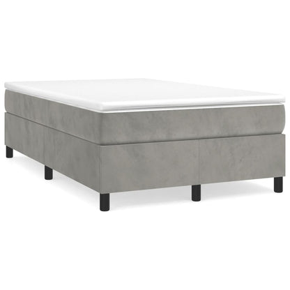 Boxspringbett Mit Matratze Samt Hellgrau