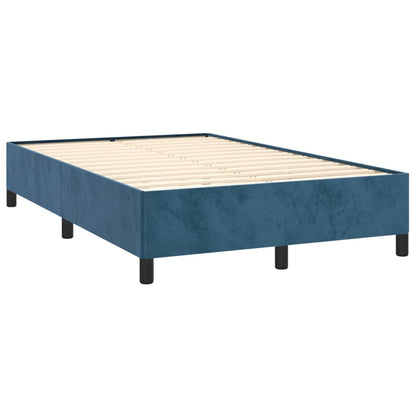 Boxspringbett Mit Matratze Dunkel Samt Blau