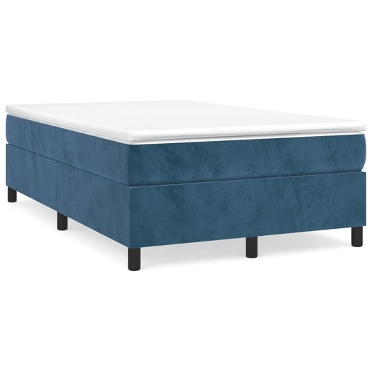 Boxspringbett Mit Matratze Dunkel Samt Blau