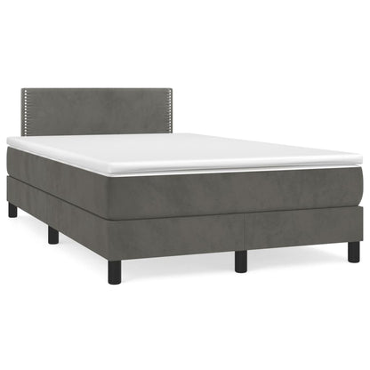 Boxspringbett Mit Matratze Samt Dunkelgrau