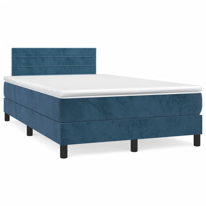 Boxspringbett Mit Matratze Samt Dunkelblau