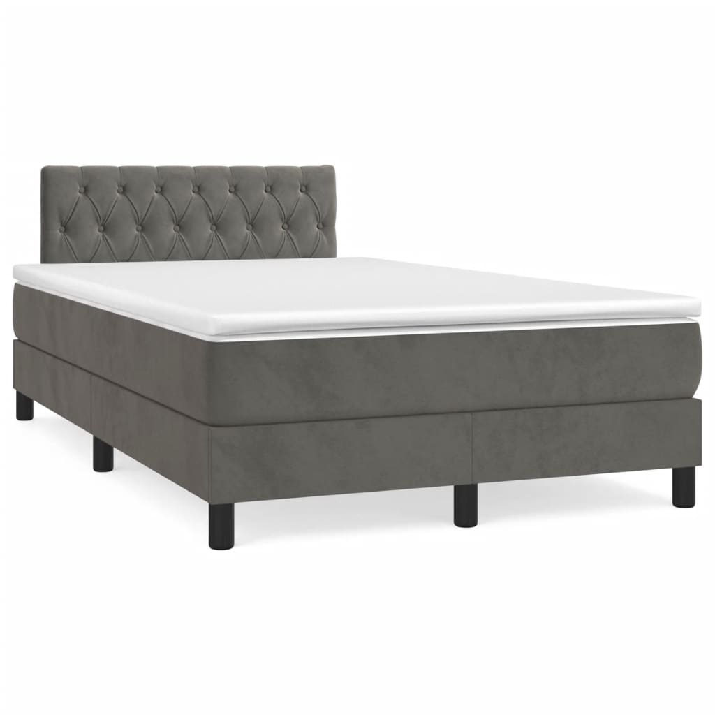 Boxspringbett Mit Matratze Samt Dunkelgrau