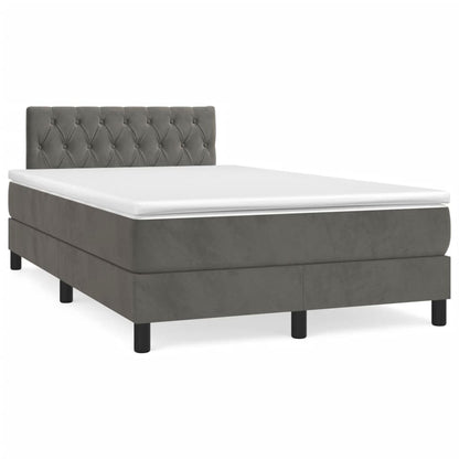 Boxspringbett Mit Matratze Samt Dunkelgrau