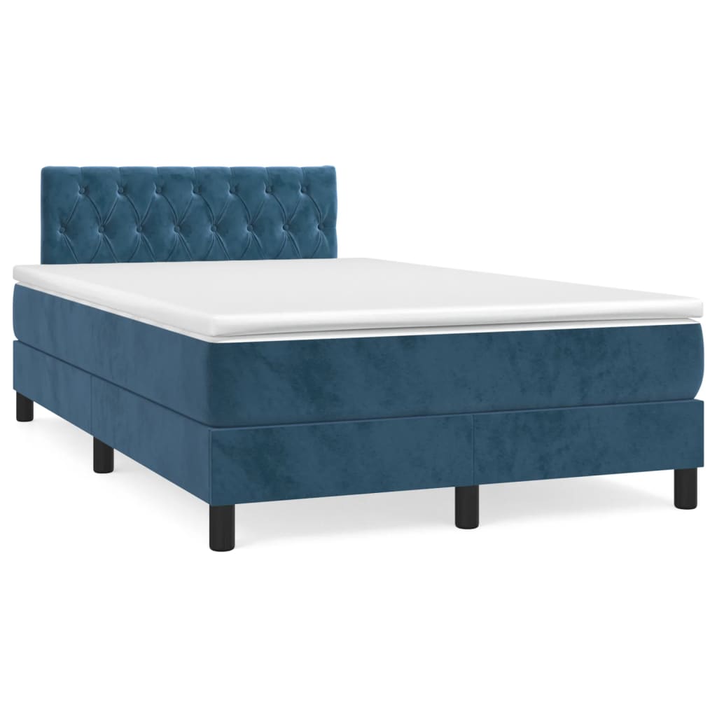 Boxspringbett Mit Matratze Samt Dunkelblau