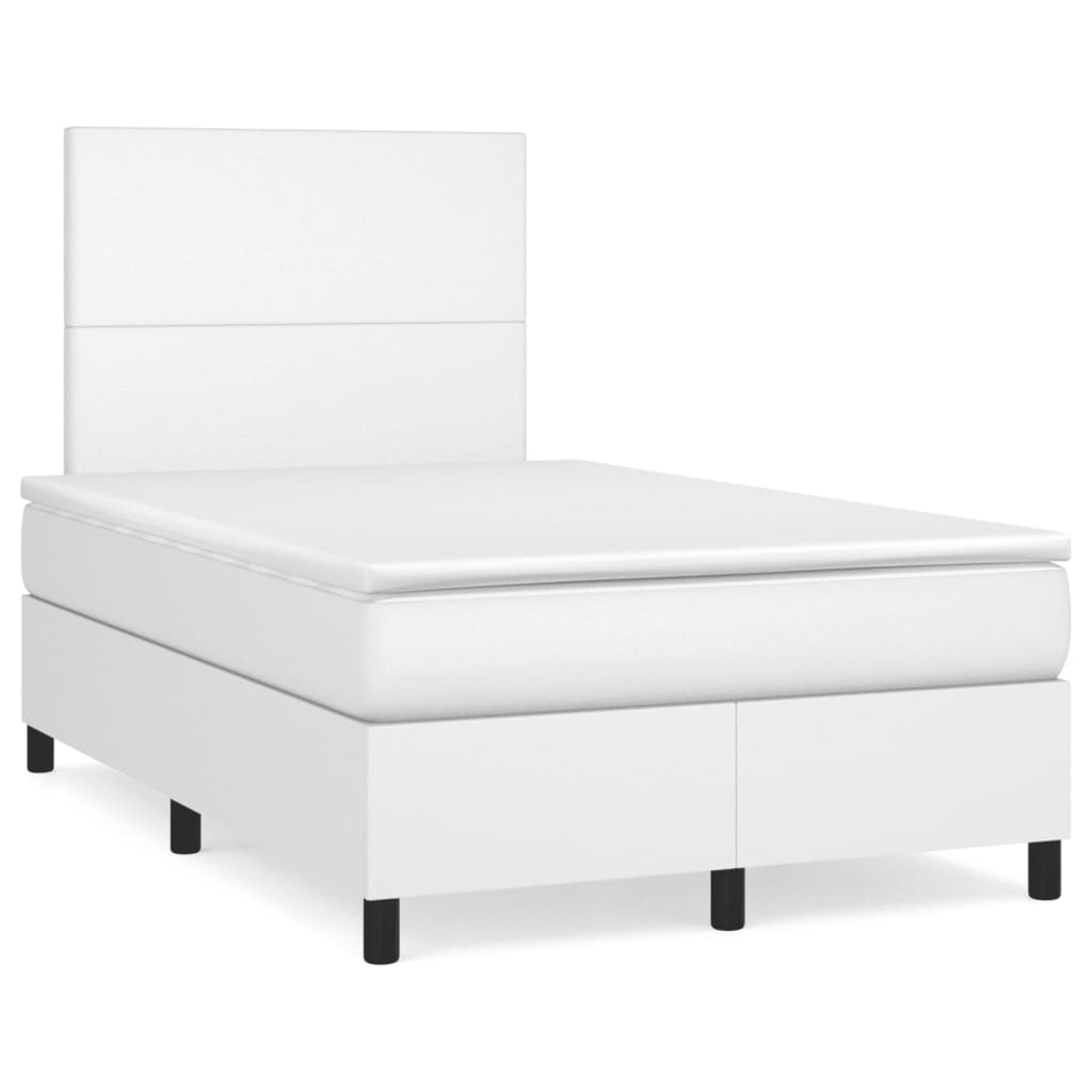 Boxspringbett Mit Matratze Kunstleder Weiß