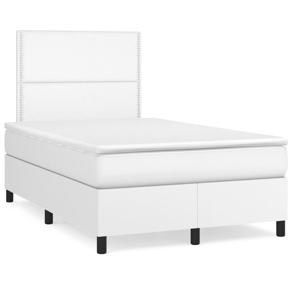 Boxspringbett Mit Matratze Kunstleder Weiß