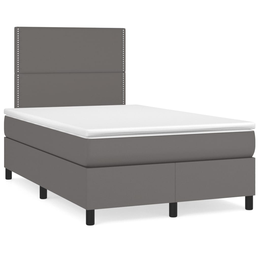 Boxspringbett Mit Matratze Kunstleder Grau