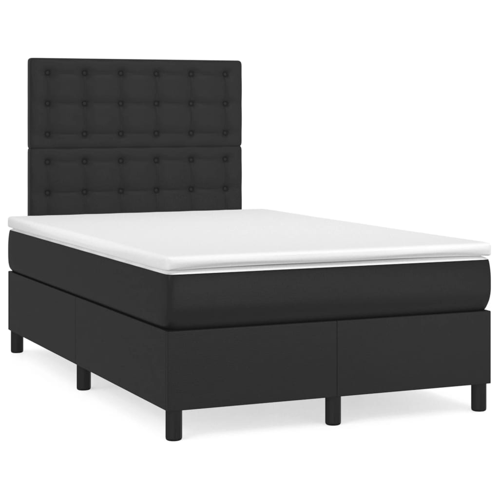 Boxspringbett Mit Matratze Kunstleder Schwarz