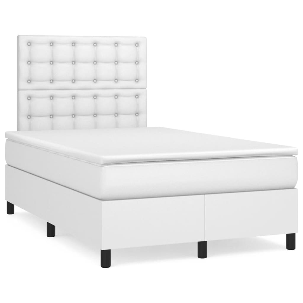 Boxspringbett Mit Matratze Kunstleder Weiß