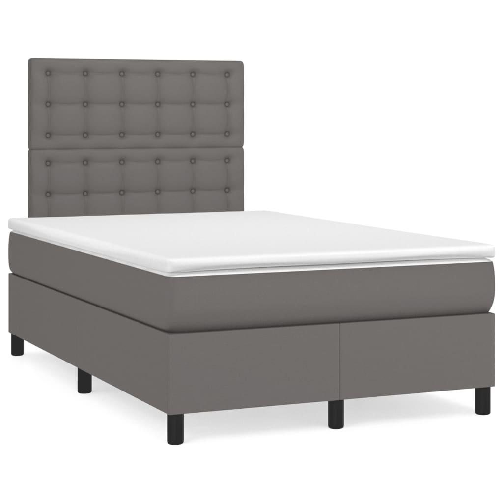 Boxspringbett Mit Matratze Kunstleder Grau