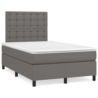 Boxspringbett Mit Matratze Kunstleder Grau
