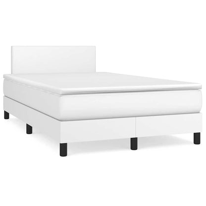 Boxspringbett Mit Matratze & Led Kunstleder Weiß