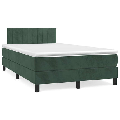 Boxspringbett Mit Matratze & Led Samt Dunkelgrün