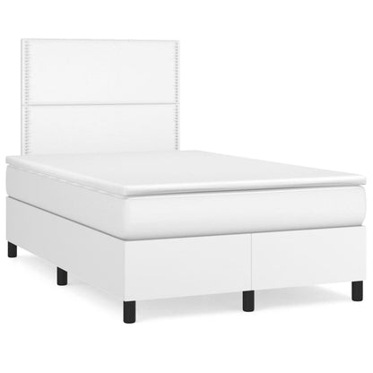 Boxspringbett Mit Matratze & Led Kunstleder Weiß