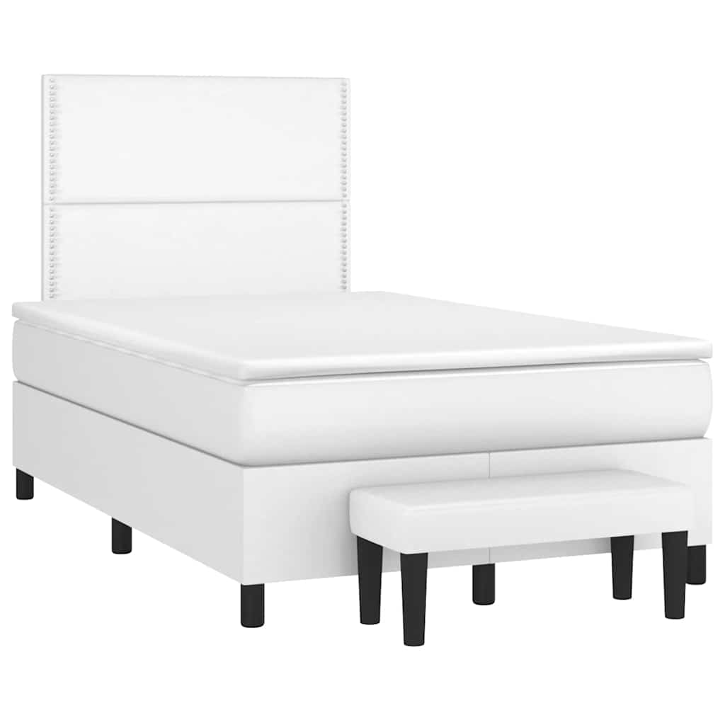 Boxspringbett Mit Matratze Kunstleder Weiß
