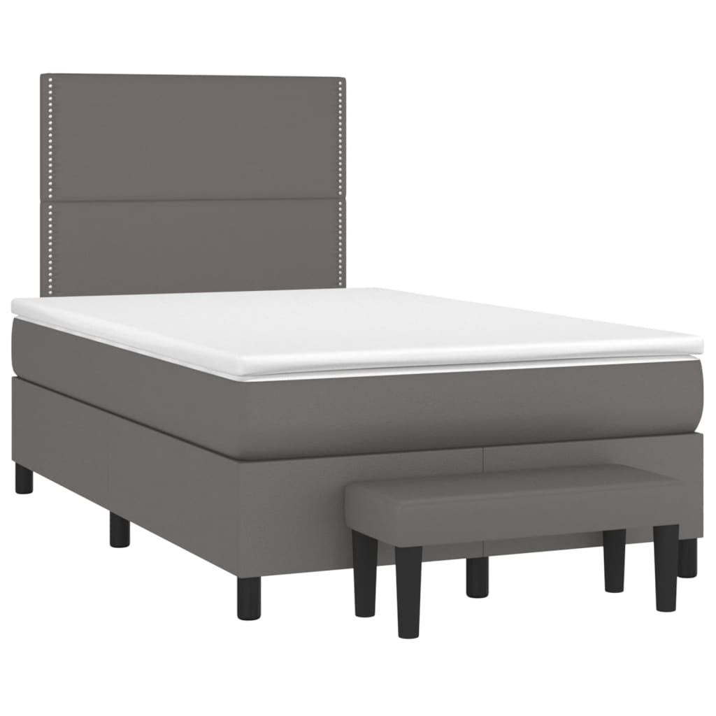 Boxspringbett Mit Matratze Kunstleder Grau