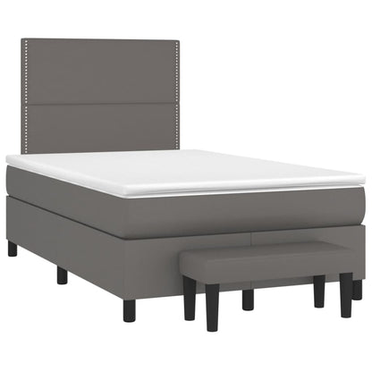 Boxspringbett Mit Matratze Kunstleder Grau