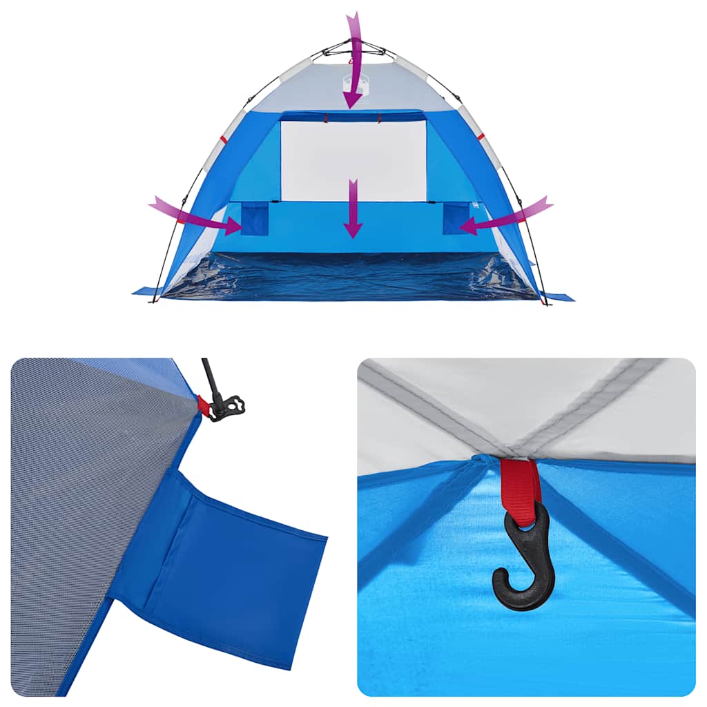 Strandzelt 2 Personen Quick Release Wasserdicht Azurblau
