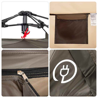 Angelzelt 4 Personen Quick Release Braun