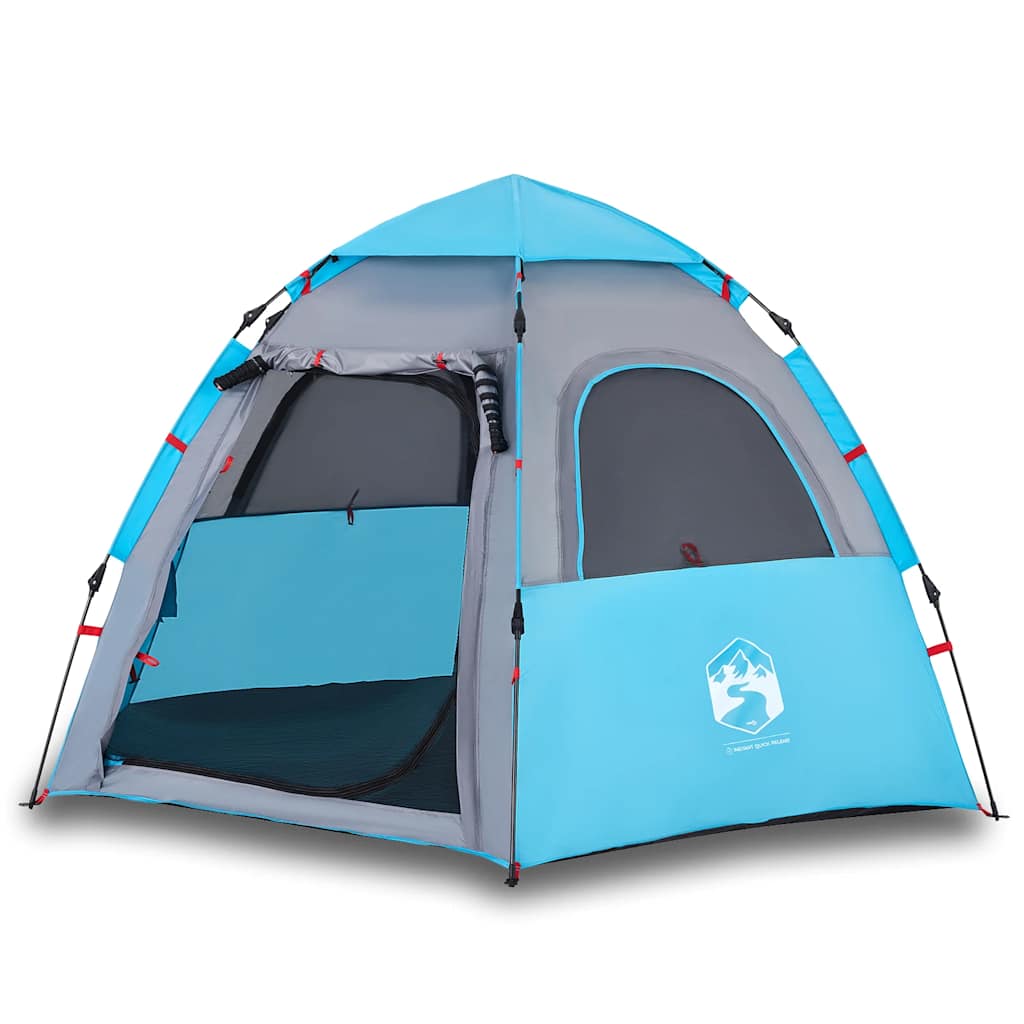 Campingzelt 4 Personen Quick Release Blau