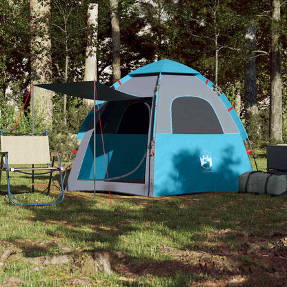 Campingzelt 4 Personen Quick Release Blau